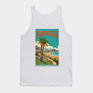 A Vintage Travel Art of San Diego - California - US Tank Top